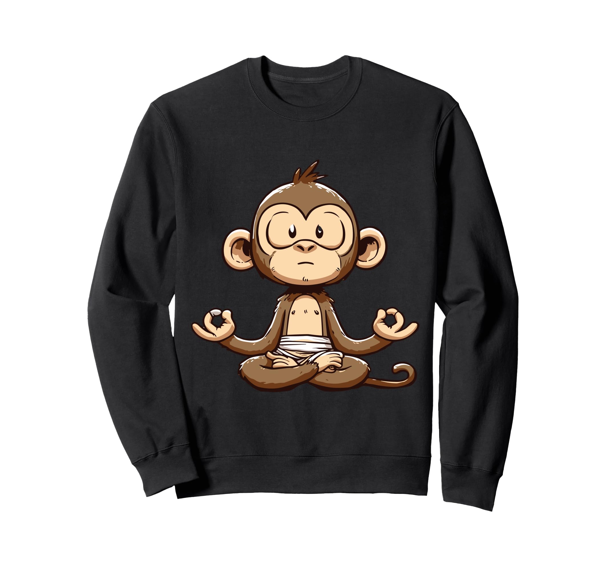 Meditation Monkey Yoga Pose Relaxing Sweatshirt - Aesthetic Graphic Unisex - T-Shirt, Sweatshirt, Hoodie