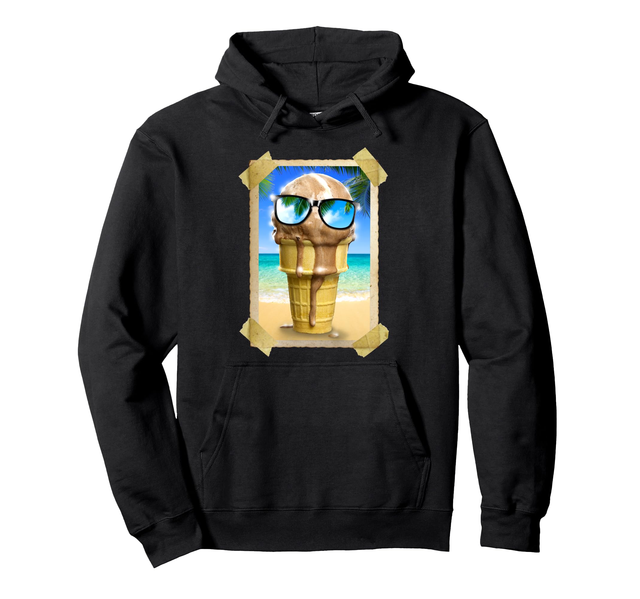 Trendy Melting Ice Cream Post Card Hoodie - Minimalist Print Unisex - T-Shirt, Sweatshirt, Hoodie
