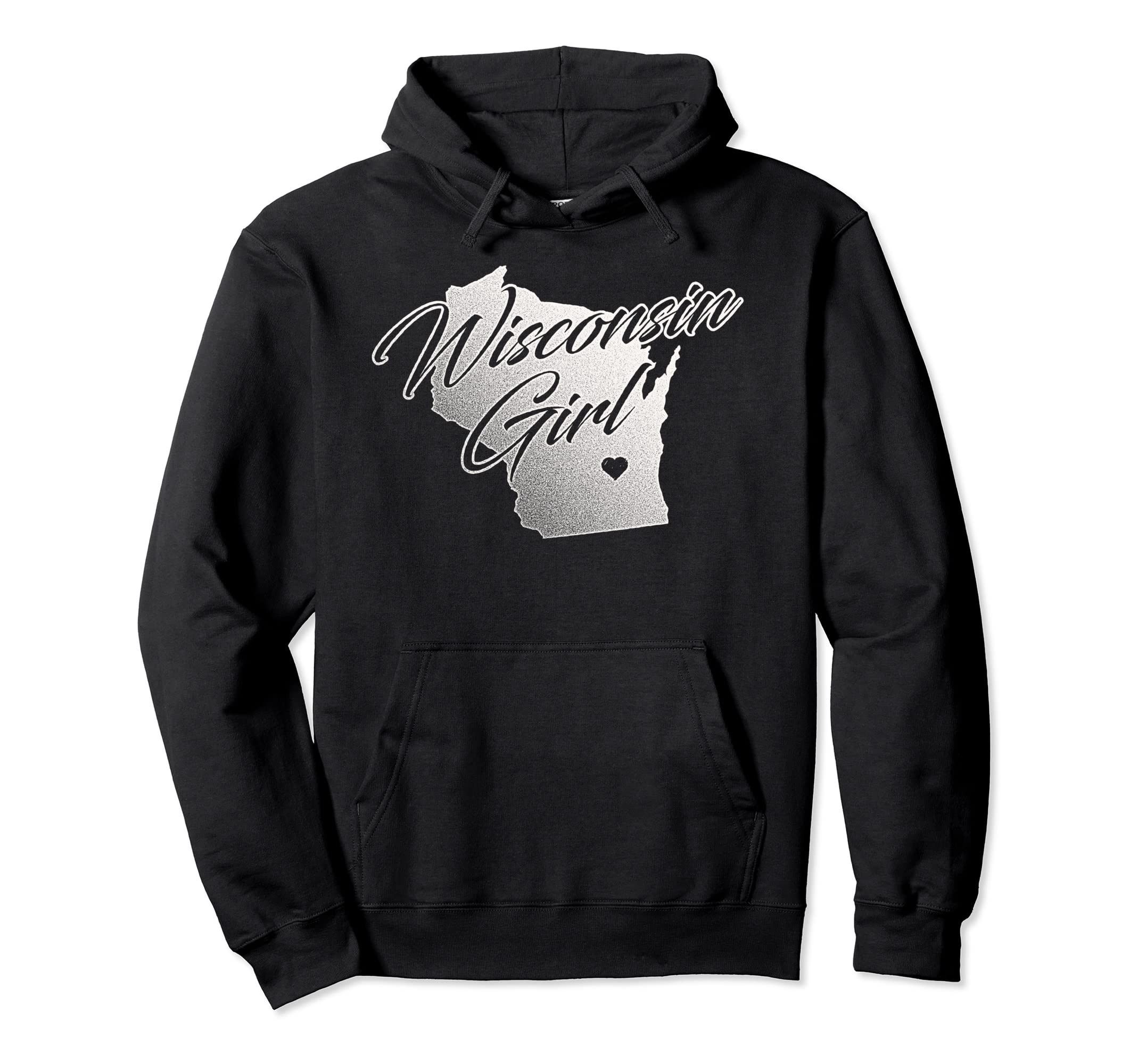 Wisconsin Distressed State Outline Womens Hoodie - Unique Graphic Unisex - T-Shirt, Sweatshirt, Hoodie