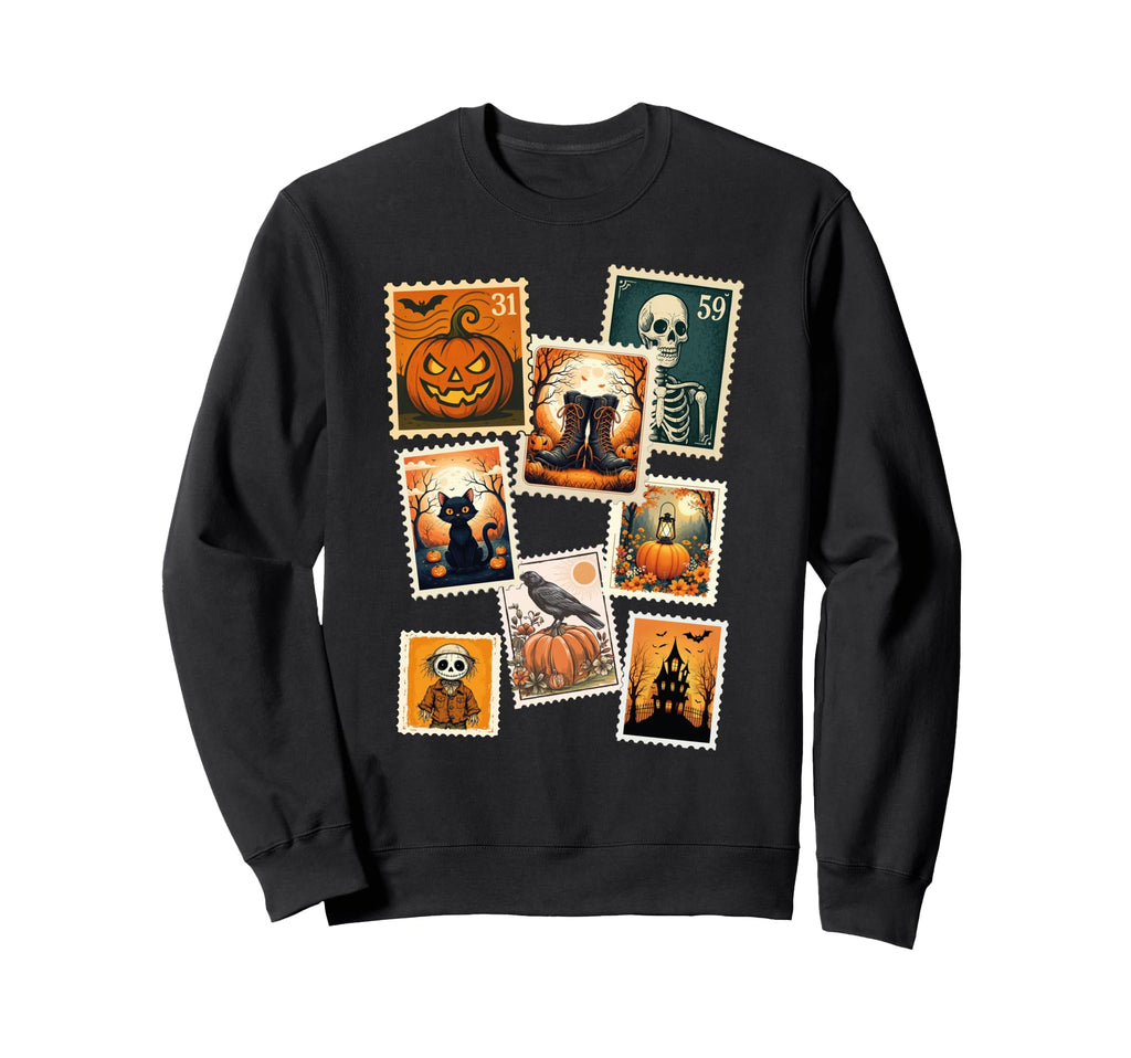 Halloween Ghost Postage Stamps Sweatshirt - Aesthetic Graphic Men Women - T-Shirt, Sweatshirt, Hoodie