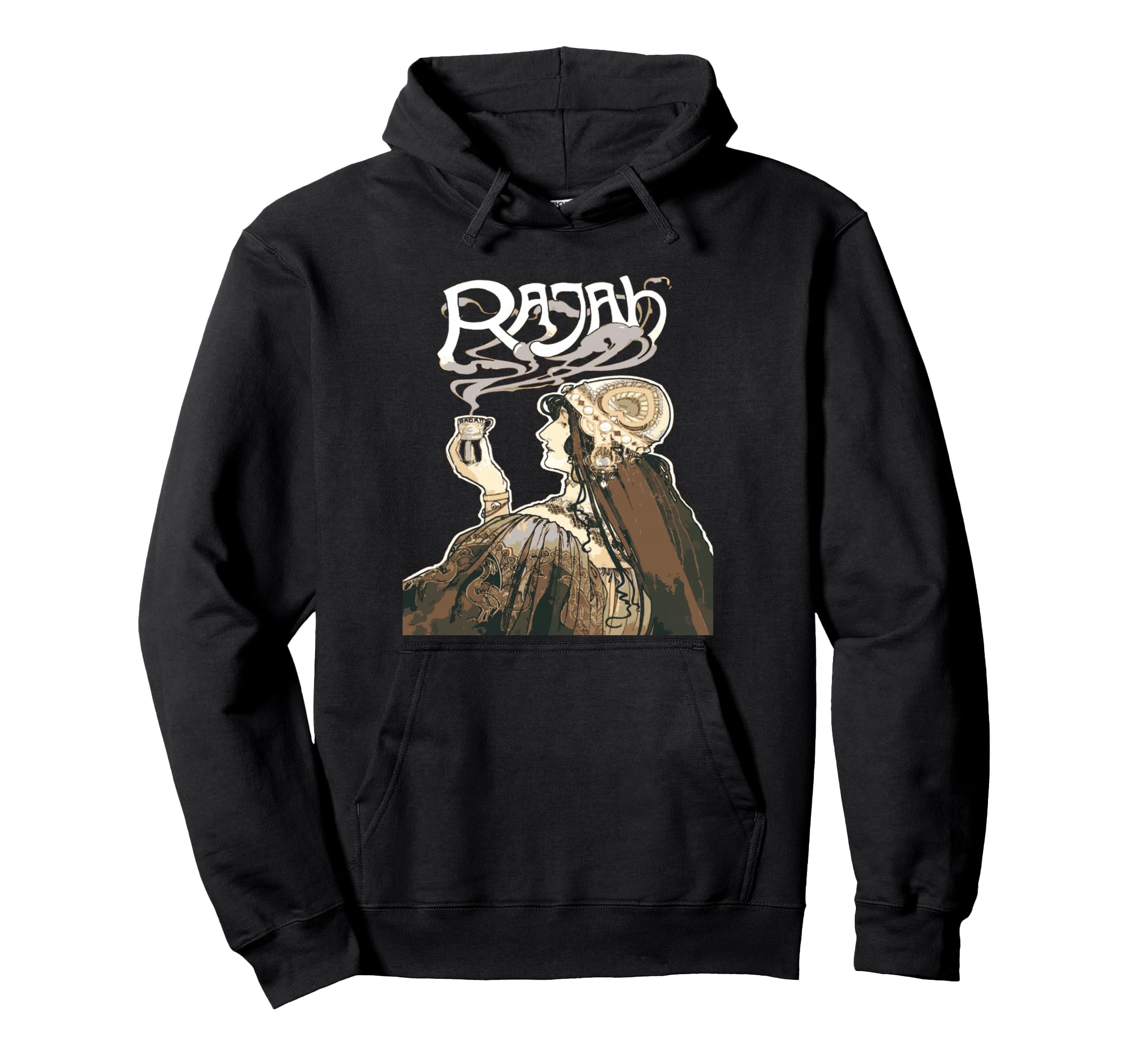 Indian Coffee Fumes Art Nouveau Hoodie - Custom Art Print for Adults - T-Shirt, Sweatshirt, Hoodie
