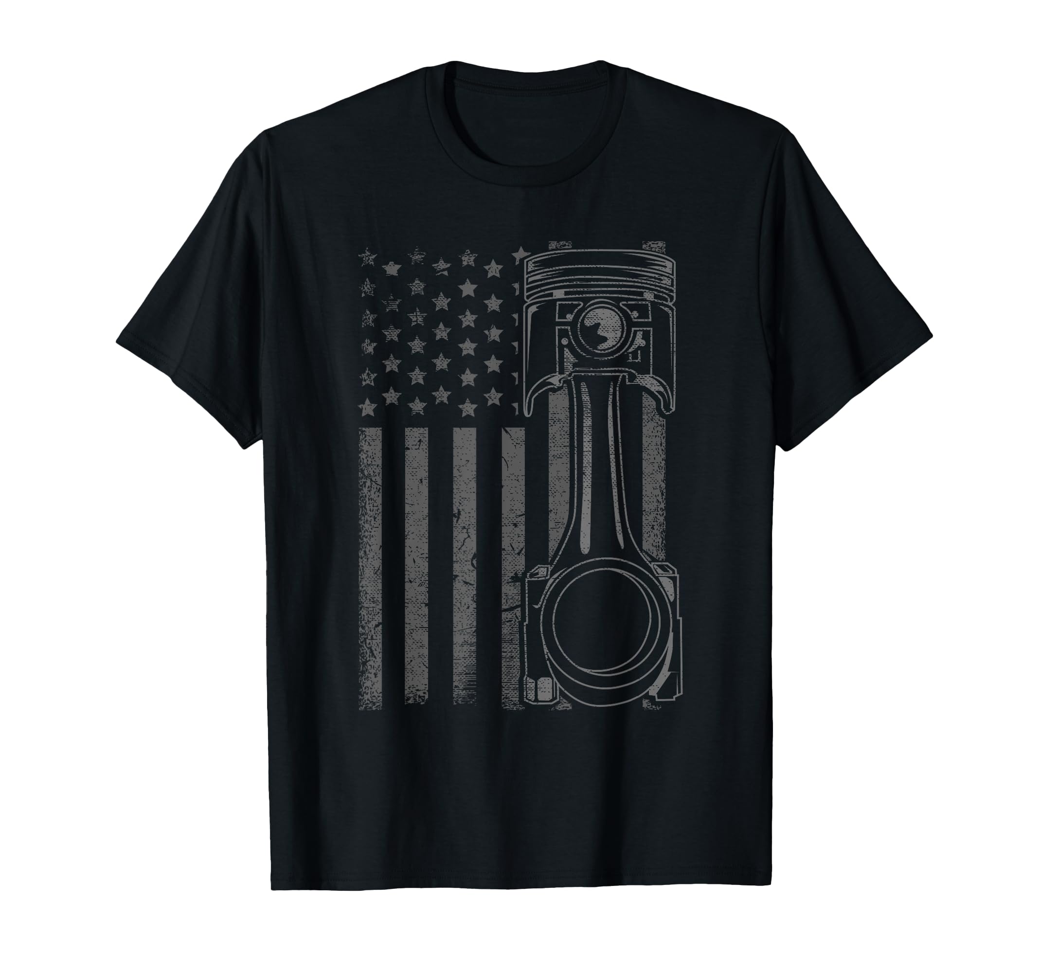 American Flag Piston Funny Muscle T-Shirt - Casual Everyday Wear Unisex - T-Shirt, Sweatshirt, Hoodie