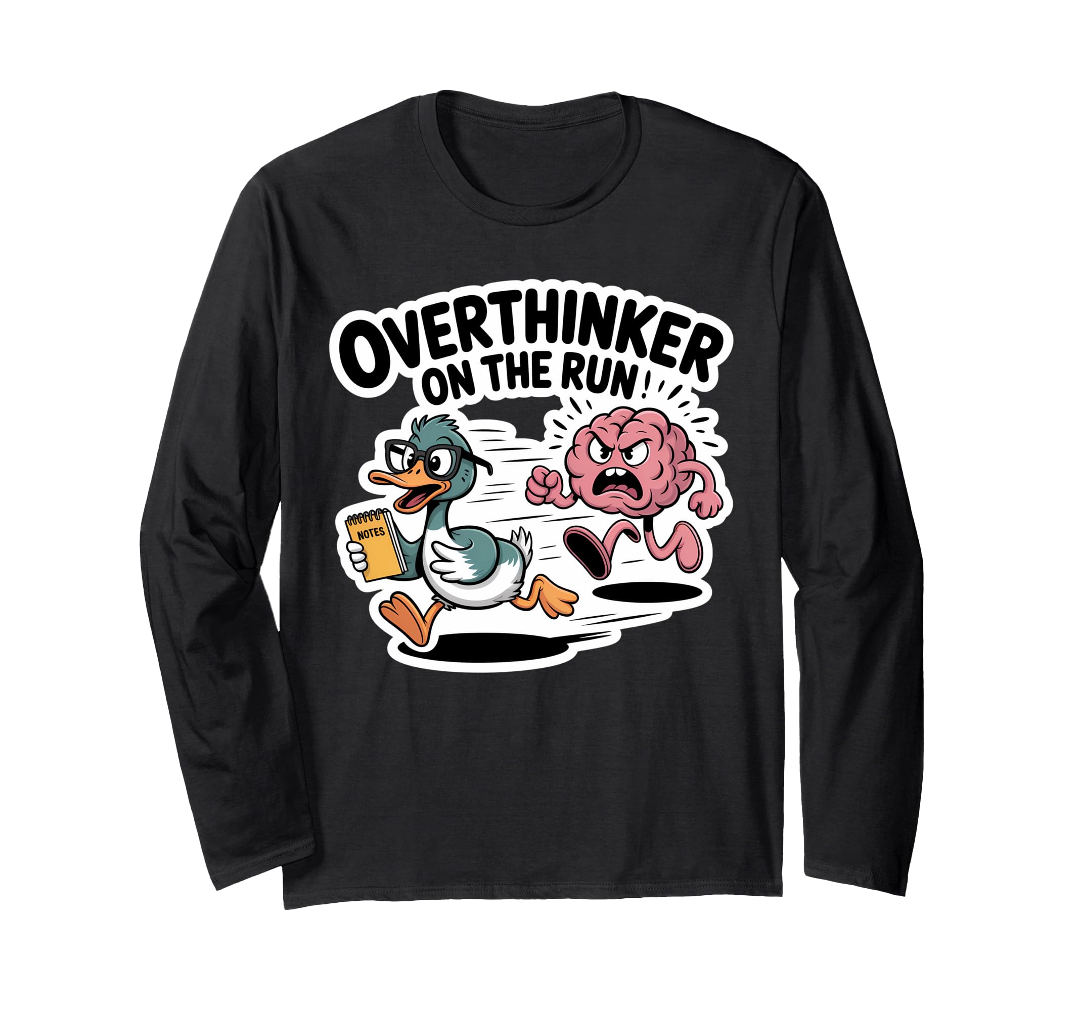 Overthinker Run Duck T-Shirt - Aesthetic Graphic Men Women - T-Shirt, Sweatshirt, Hoodie
