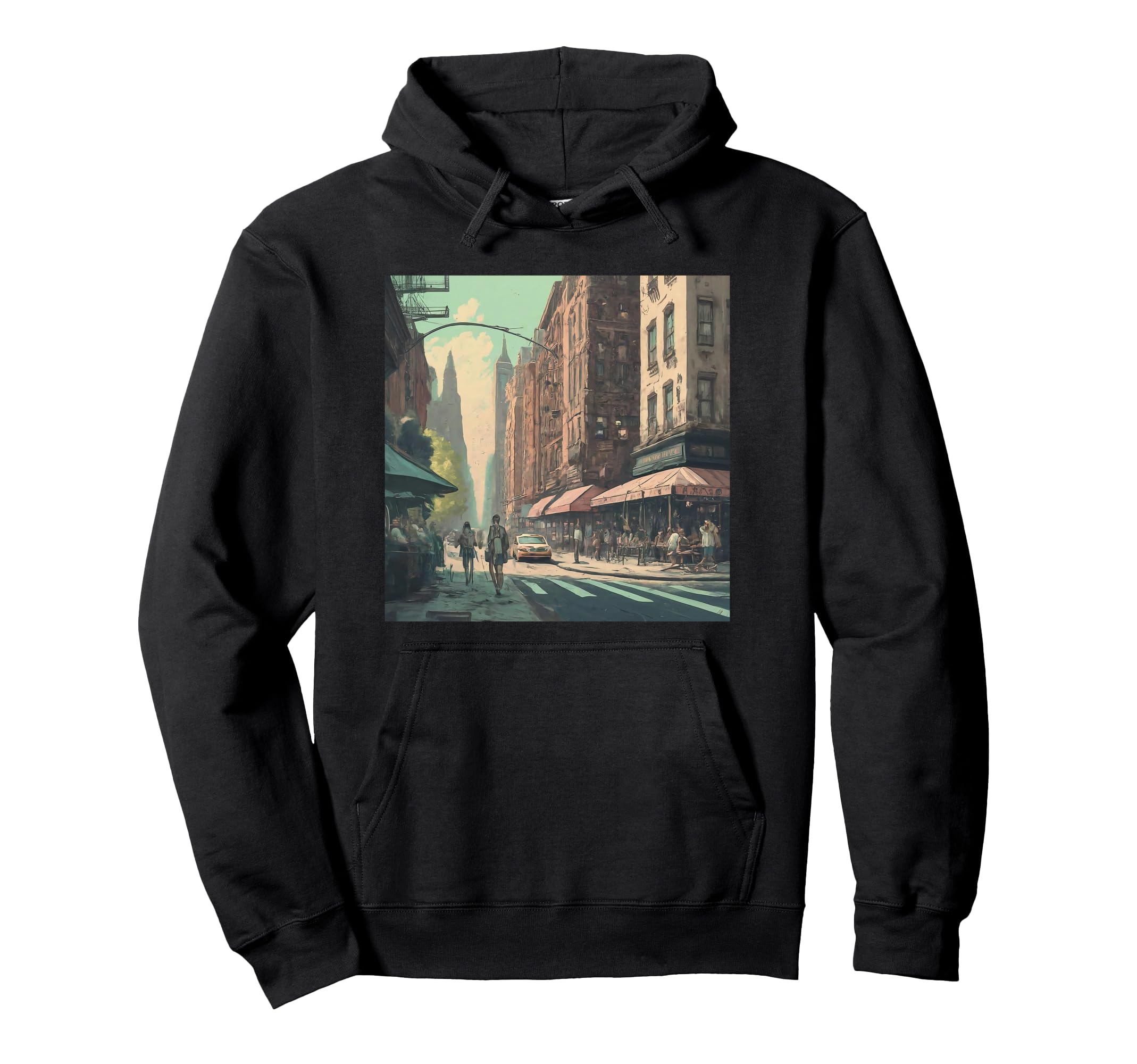 Cityscape Morning Light Hoodie - Custom Art Print for Adults - T-Shirt, Sweatshirt, Hoodie