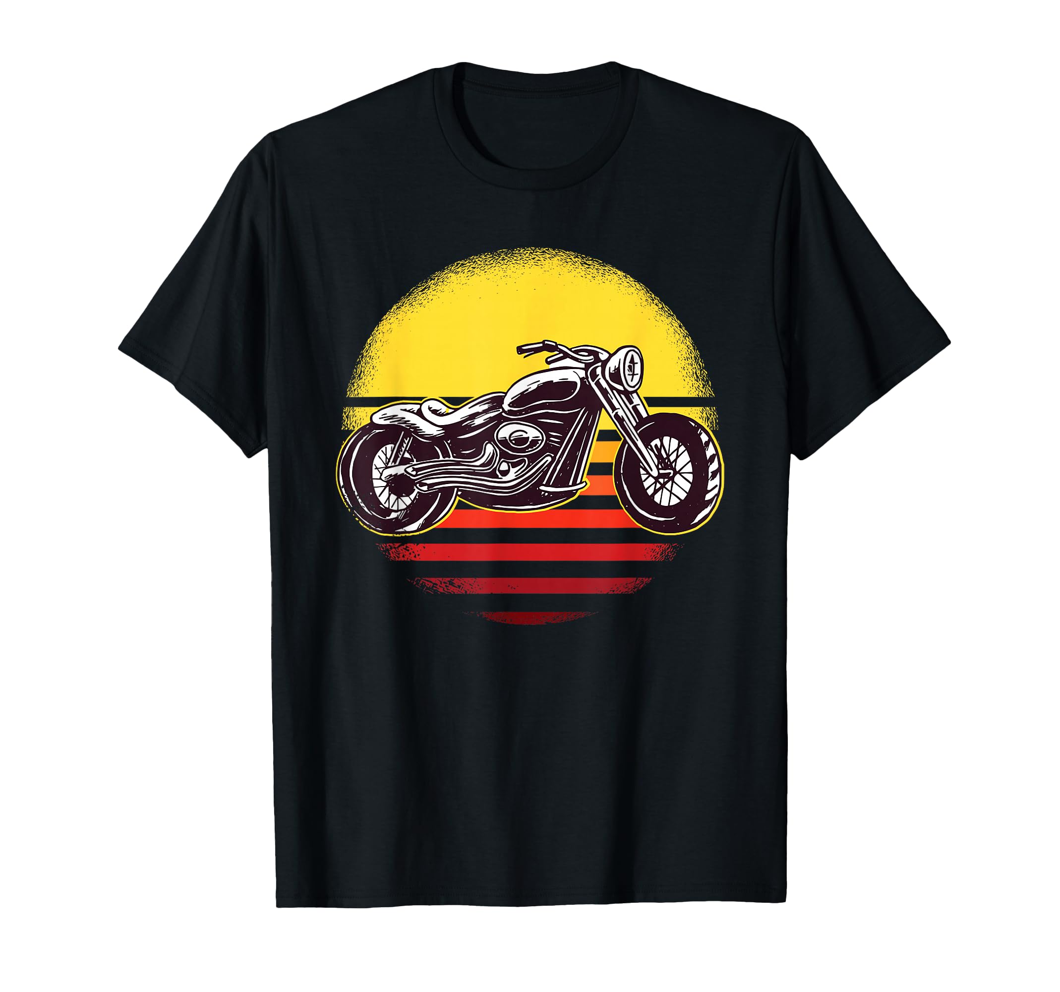 Motorcycle Sunset Biker Distressed T-Shirt - Custom Art Print Men Women - T-Shirt, Sweatshirt, Hoodie