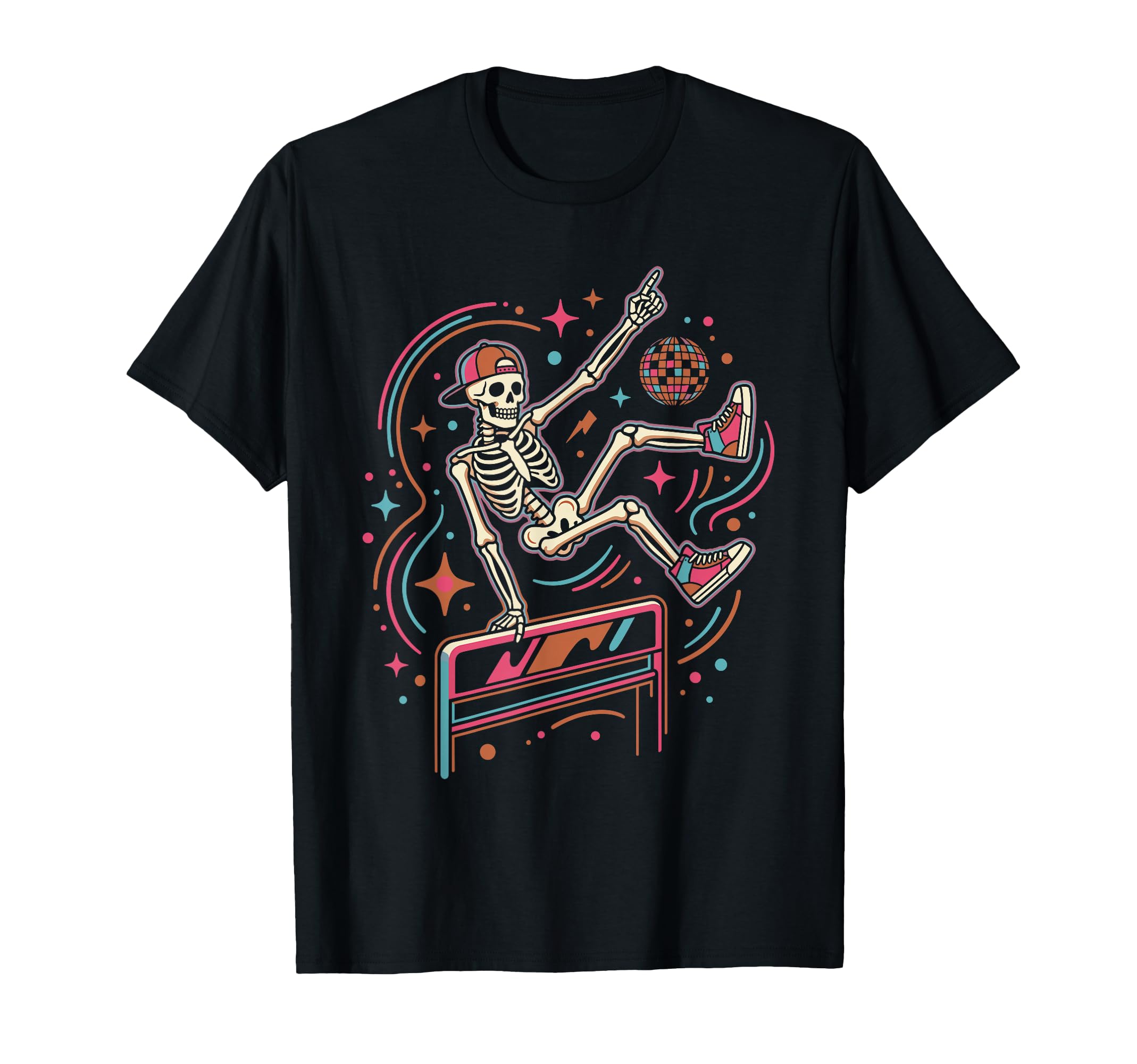 Parkour Skeleton Vault Disco Ball 80S T-Shirt - Unique Graphic Men Women - T-Shirt, Sweatshirt, Hoodie