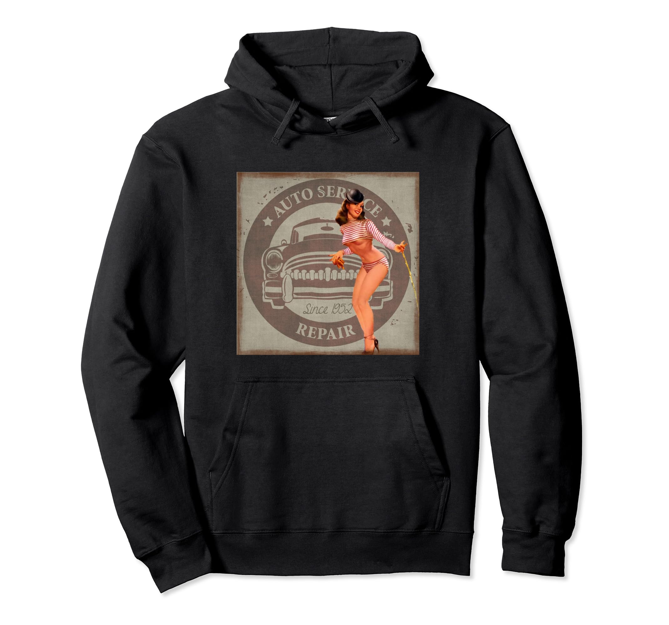 Pinup Hot Rod Hoodie - Unique Graphic Men Women - T-Shirt, Sweatshirt, Hoodie