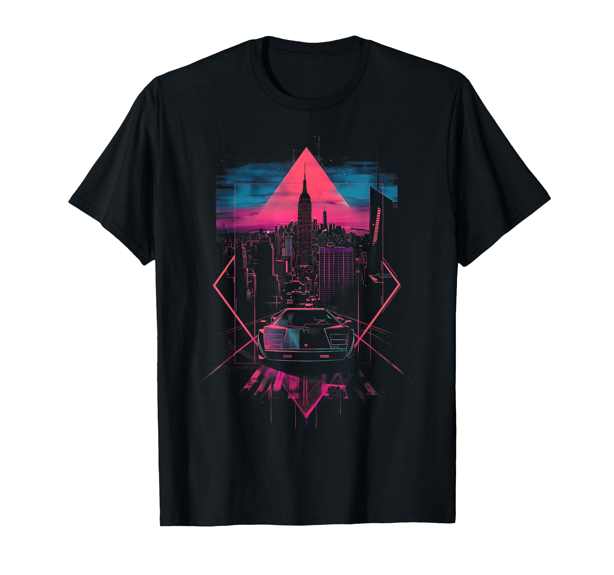 City Skyline 1980S 1990S Car T-Shirt - Fun Novelty Design Men Women - T-Shirt, Sweatshirt, Hoodie