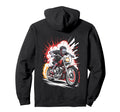 Zombie Biker Riding Motorcycle Hoodie - Fun Novelty Design Men Women - T-Shirt, Sweatshirt, Hoodie