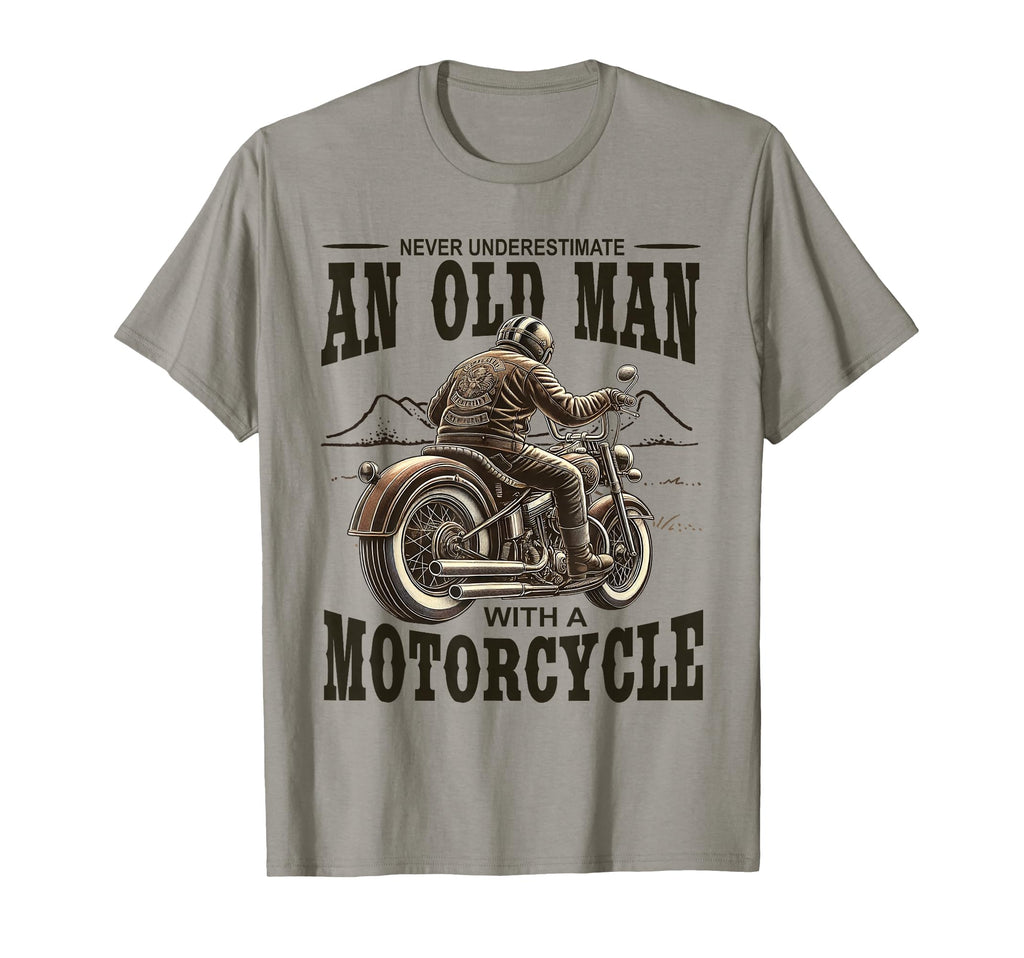 Never Underestimate Old Biker T-Shirt - Aesthetic Graphic Men Women - T-Shirt, Sweatshirt, Hoodie