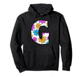 Letter G Daisy Floral Alphabet Hoodie - Custom Art Print Men Women - T-Shirt, Sweatshirt, Hoodie