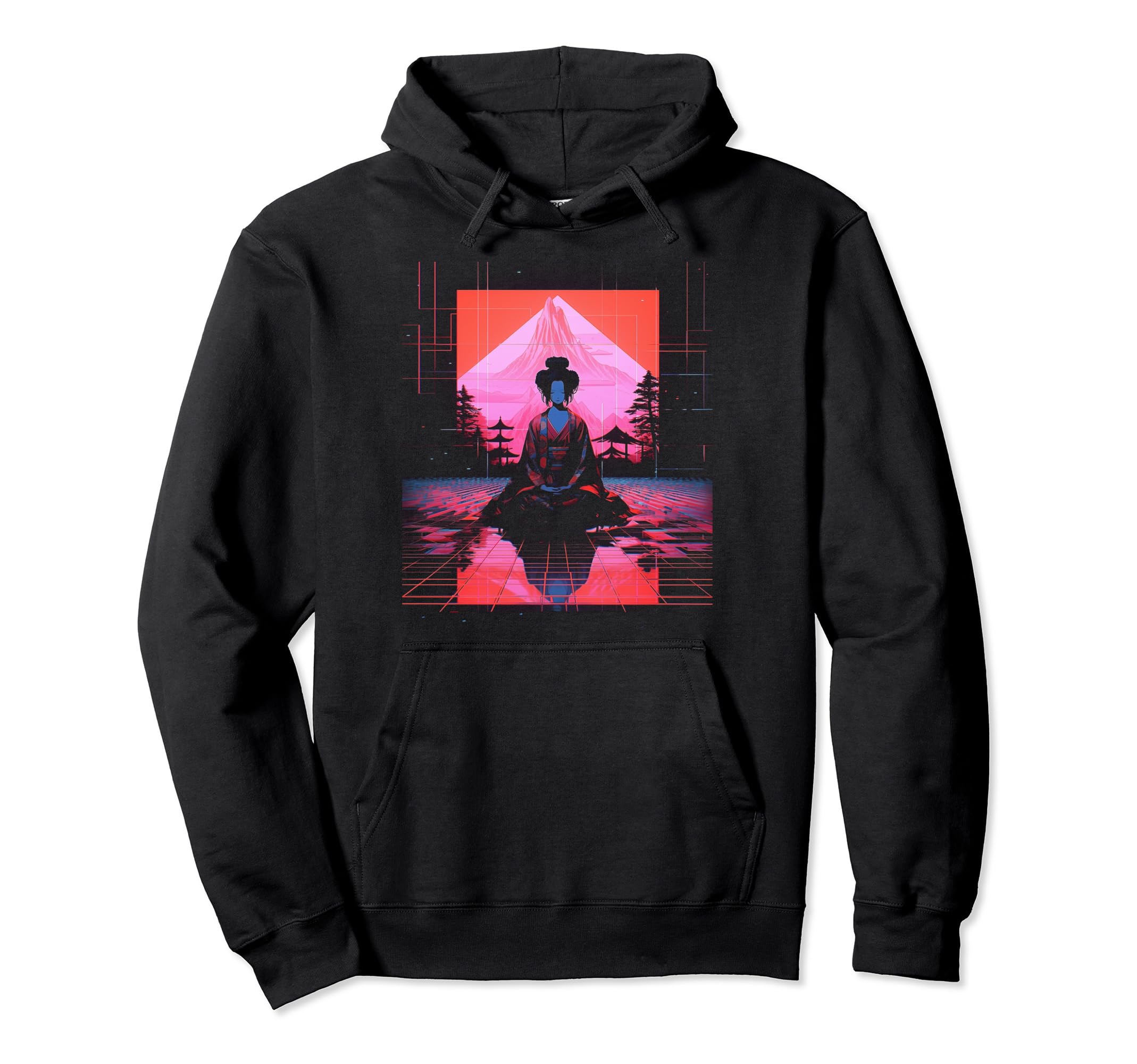 Vaporwave Geisha 80S Synthwave 20 Hoodie - Minimalist Print Unisex - T-Shirt, Sweatshirt, Hoodie