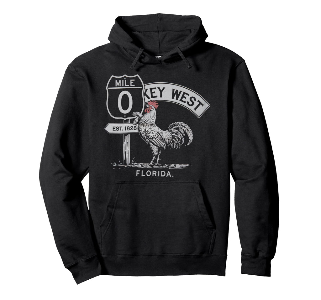 Key West Florida Rooster Vaction Summer Hoodie - Unique Graphic Men Women - T-Shirt, Sweatshirt, Hoodie