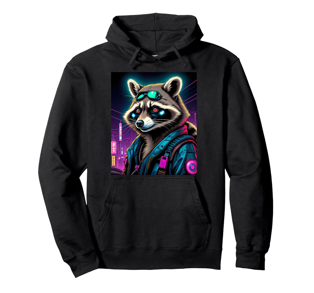 Japanese Vaporwave Raccoon 80S Synthwave Hoodie - Unique Graphic Unisex - T-Shirt, Sweatshirt, Hoodie