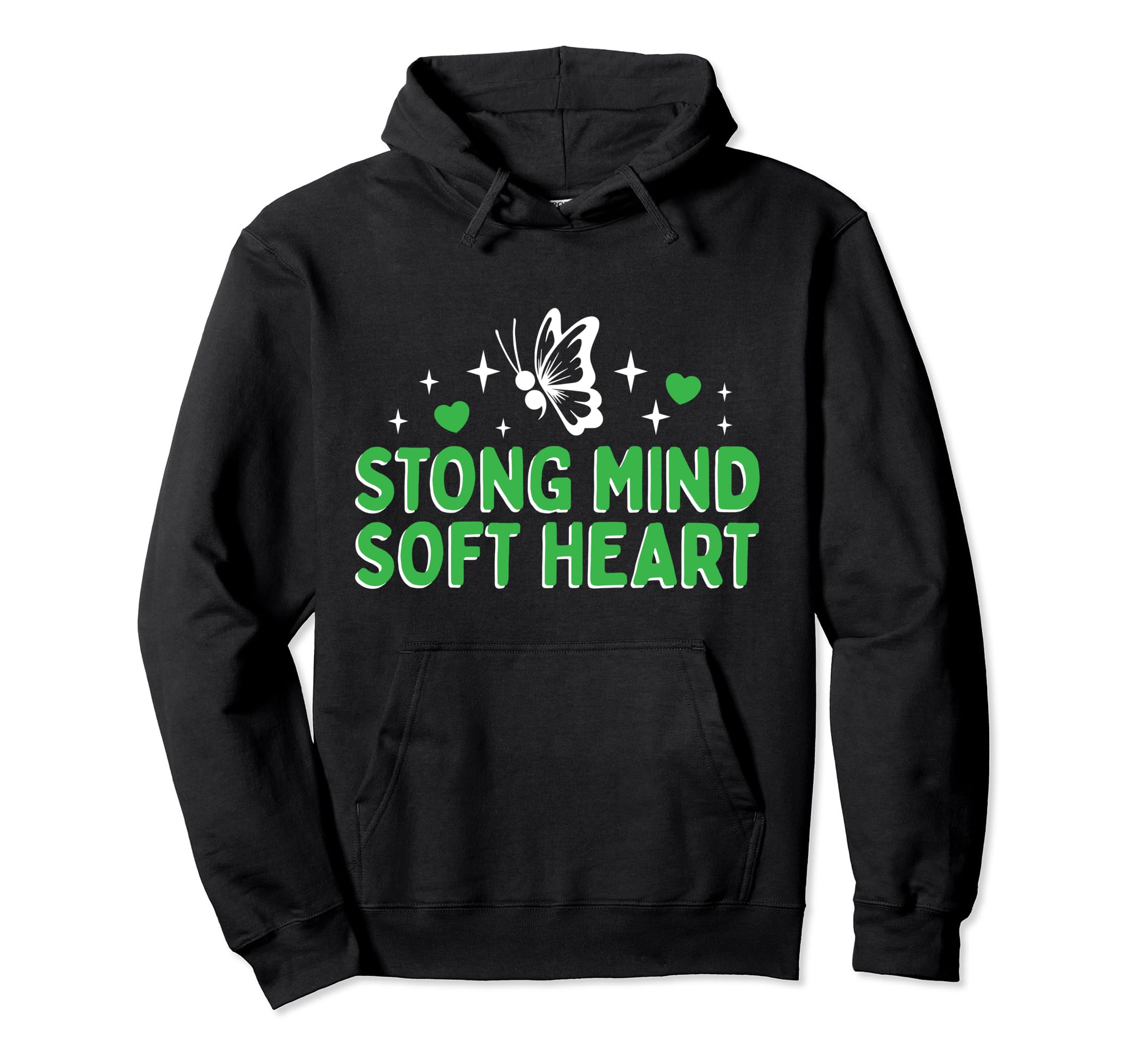 Strong Mind Soft Heart Depression Hoodie - Novelty Apparel for Adults - T-Shirt, Sweatshirt, Hoodie