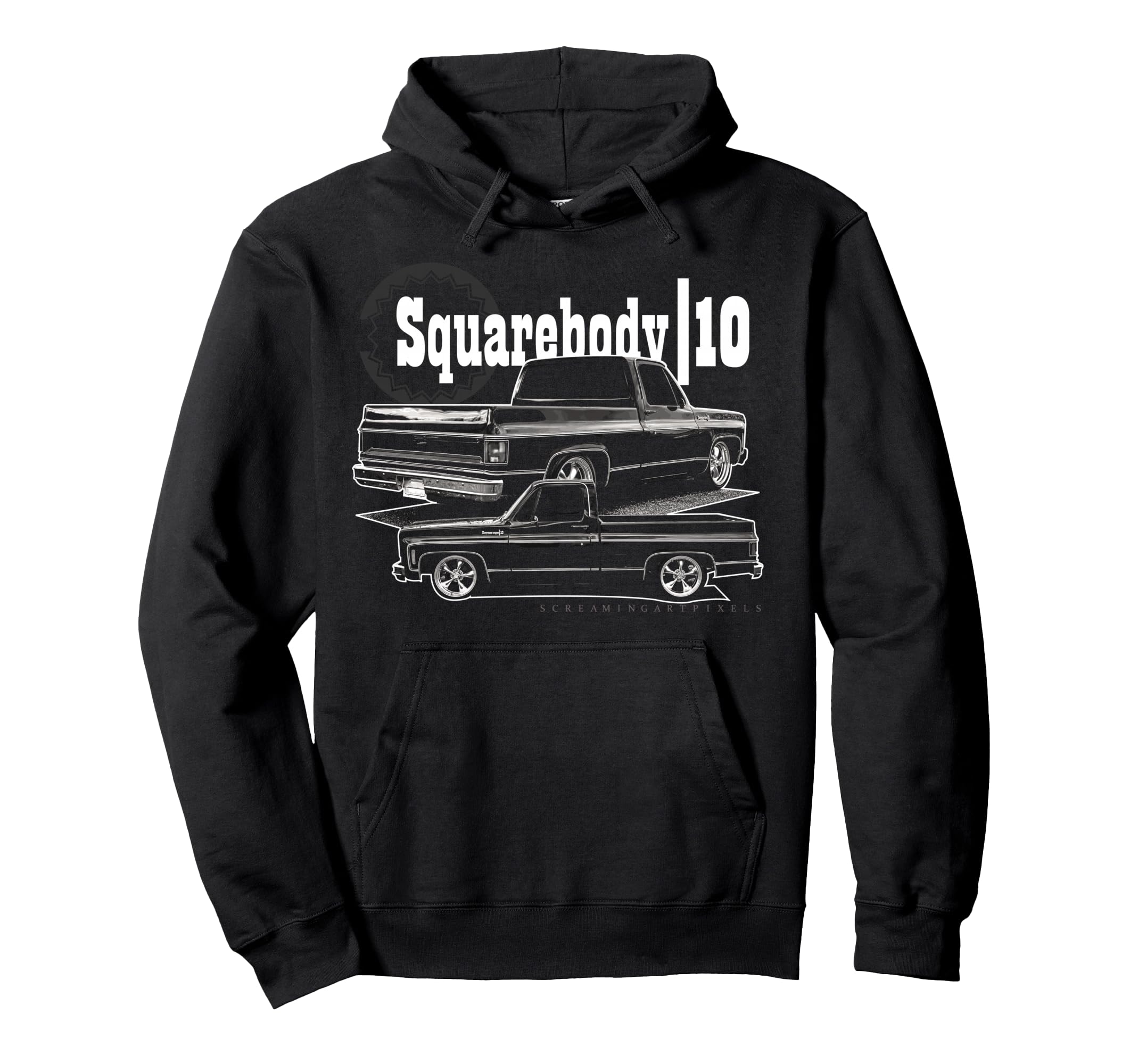 Squarebody Square Body Truck Hoodie - Novelty Apparel Men Women - T-Shirt, Sweatshirt, Hoodie