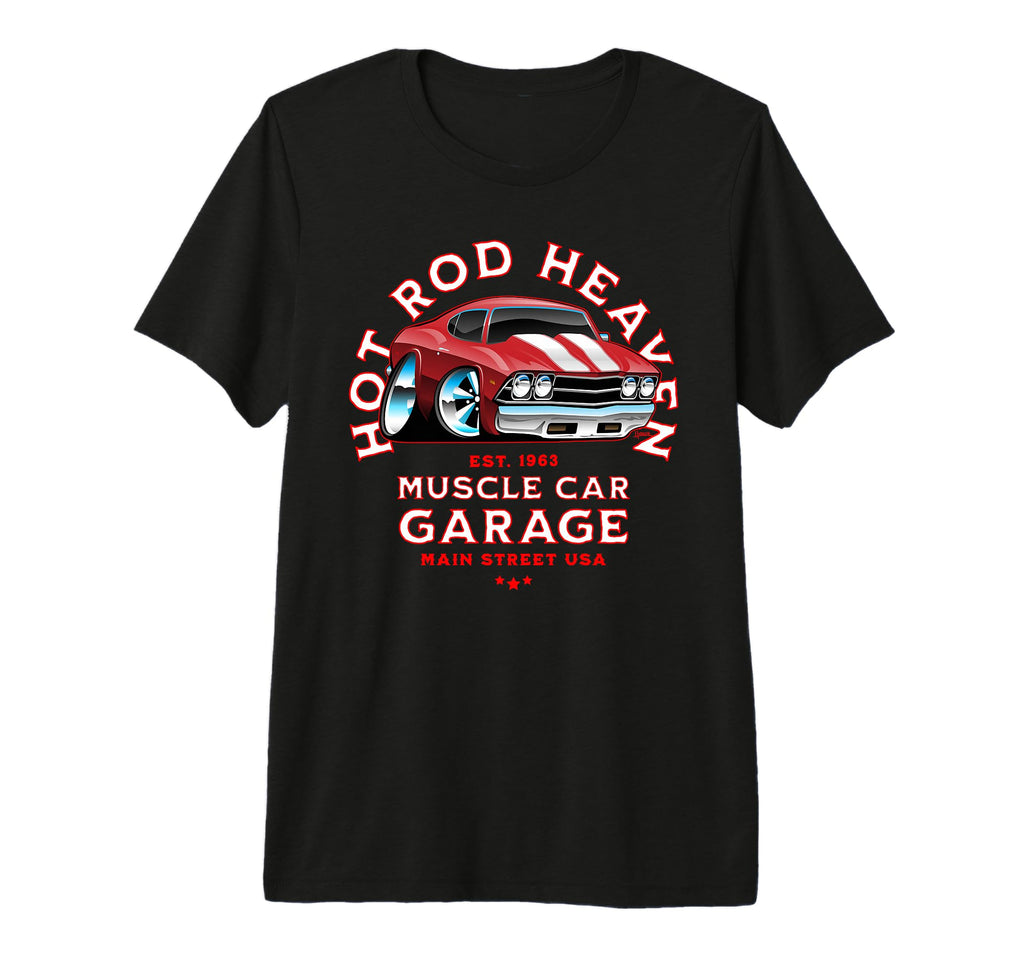 Hotrod Heaven Muscle Car Garage Usa Car T-Shirt - Aesthetic Graphic Unisex - T-Shirt, Sweatshirt, Hoodie