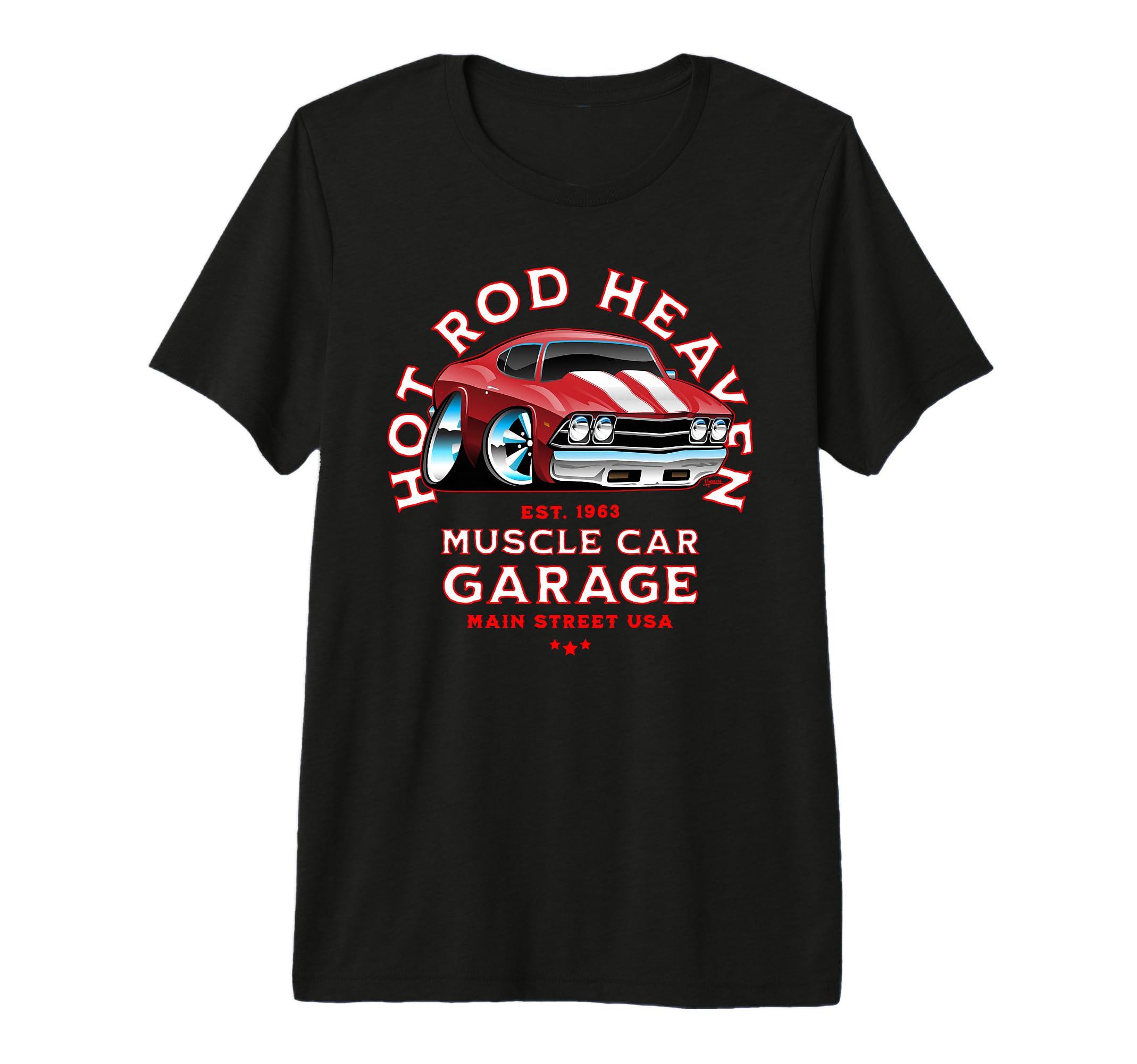 Hotrod Heaven Muscle Car Garage Usa Car T-Shirt - Aesthetic Graphic Unisex - T-Shirt, Sweatshirt, Hoodie