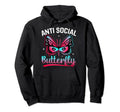 Antisocial Butterfly Funny Monarch Hoodie - Graphic Print Men Women - T-Shirt, Sweatshirt, Hoodie