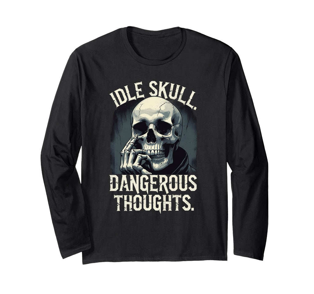 Thinking Skull Sarcastic Dark Anxiety T-Shirt - Graphic Print Unisex - T-Shirt, Sweatshirt, Hoodie