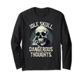 Thinking Skull Sarcastic Dark Anxiety T-Shirt - Graphic Print Unisex - T-Shirt, Sweatshirt, Hoodie