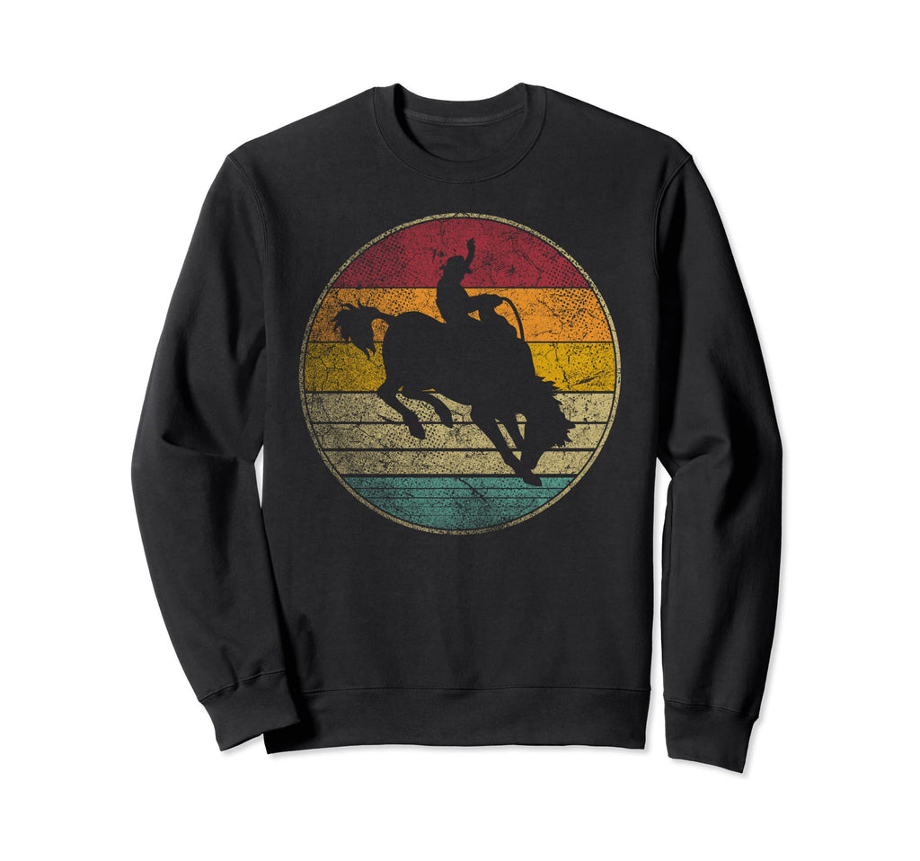 Bull Riding Rodeo Distressed 70S Sweatshirt - Minimalist Print for Adults - T-Shirt, Sweatshirt, Hoodie