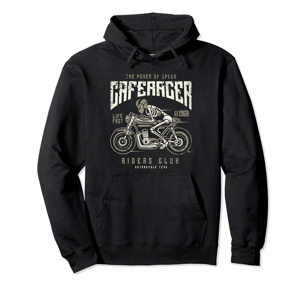 Cafe Racer Motorcycle Race Hoodie - Custom Art Print Men Women - T-Shirt, Sweatshirt, Hoodie