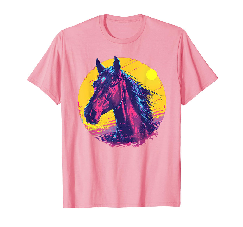 Horse Vaporwave Aesthetic Synthwave 80S T-Shirt - Graphic Print Men Women - T-Shirt, Sweatshirt, Hoodie