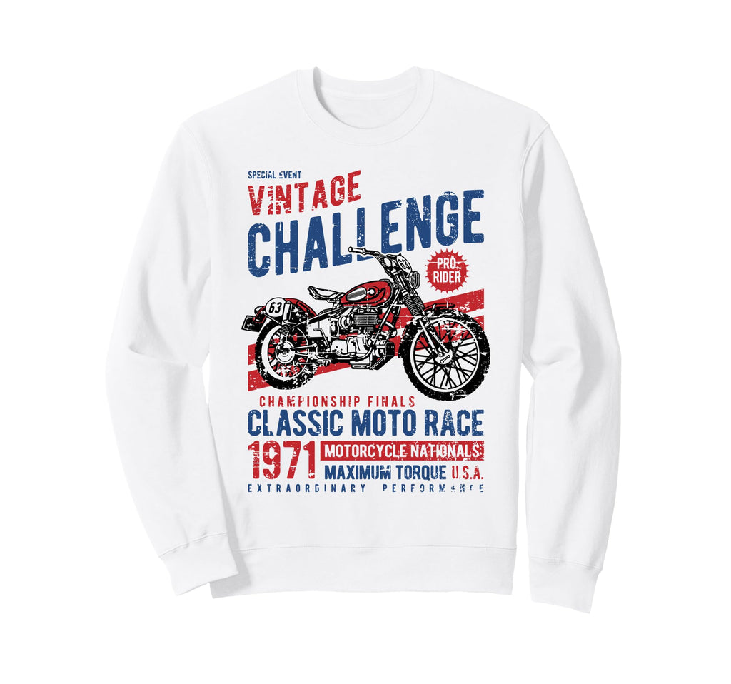 Challenge Motorcycle Race Distressed Sweatshirt - Trendy Graphic Unisex - T-Shirt, Sweatshirt, Hoodie
