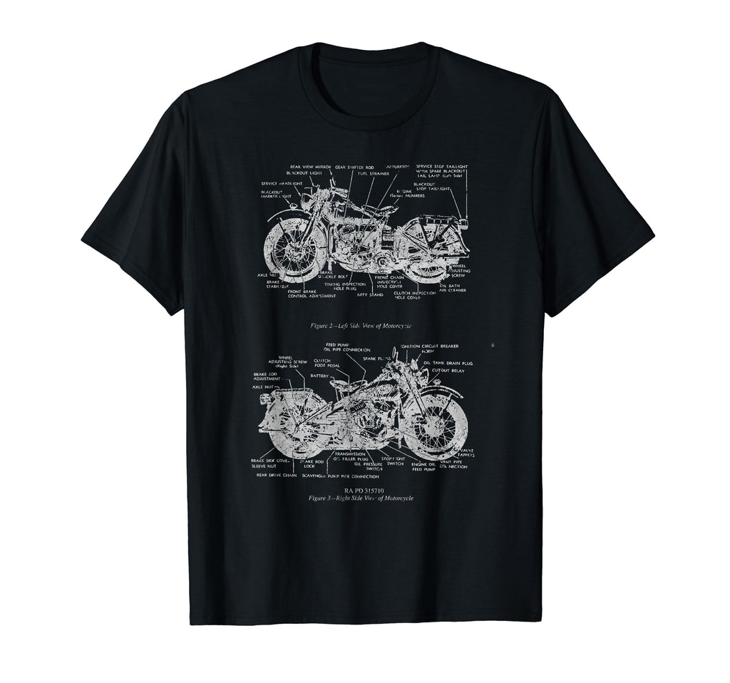 Wwii Motorcycle Motorcycle T-Shirt - Novelty Apparel for Adults - T-Shirt, Sweatshirt, Hoodie