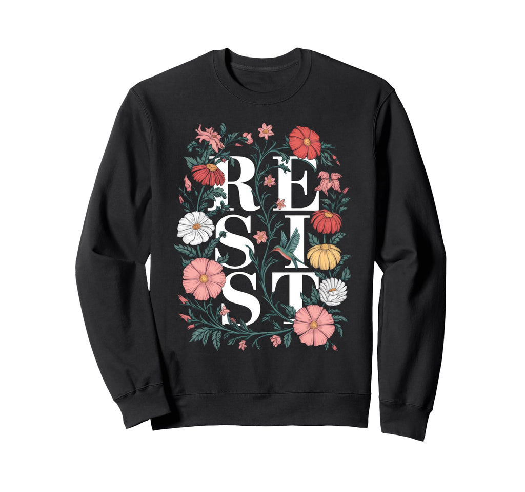Floral Bird Resist Sweatshirt - Custom Art Print for Adults - T-Shirt, Sweatshirt, Hoodie