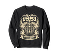 Biker 1951 Ride Birthday Motorcycle Sweatshirt - Fun Novelty Design Unisex - T-Shirt, Sweatshirt, Hoodie