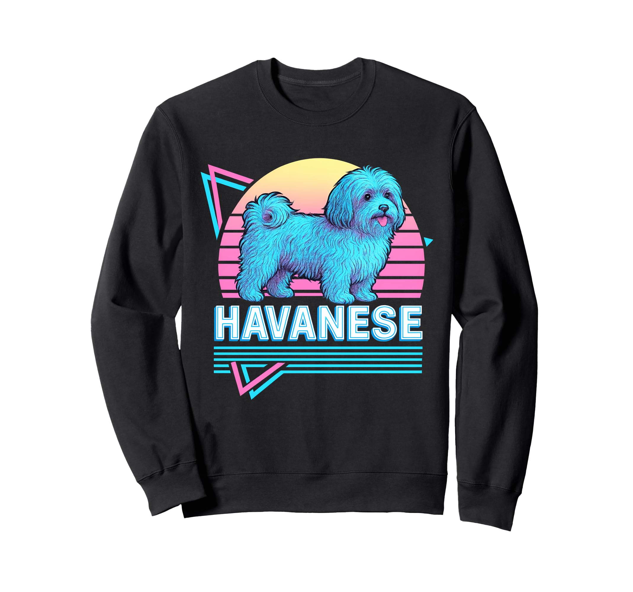 Havanese Dog Synthwave Aesthetic Dog Sweatshirt - Aesthetic Graphic Unisex - T-Shirt, Sweatshirt, Hoodie