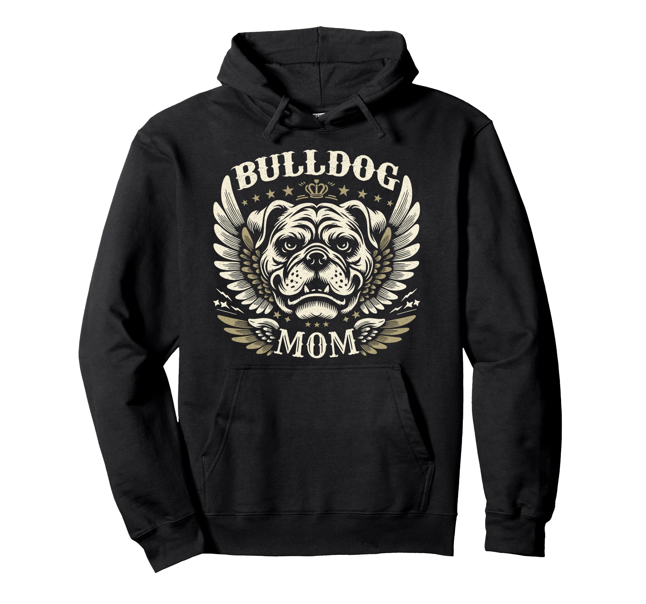 Bulldog Mom Biker Wings Motorcycle Hoodie - Streetwear Style Men Women - T-Shirt, Sweatshirt, Hoodie