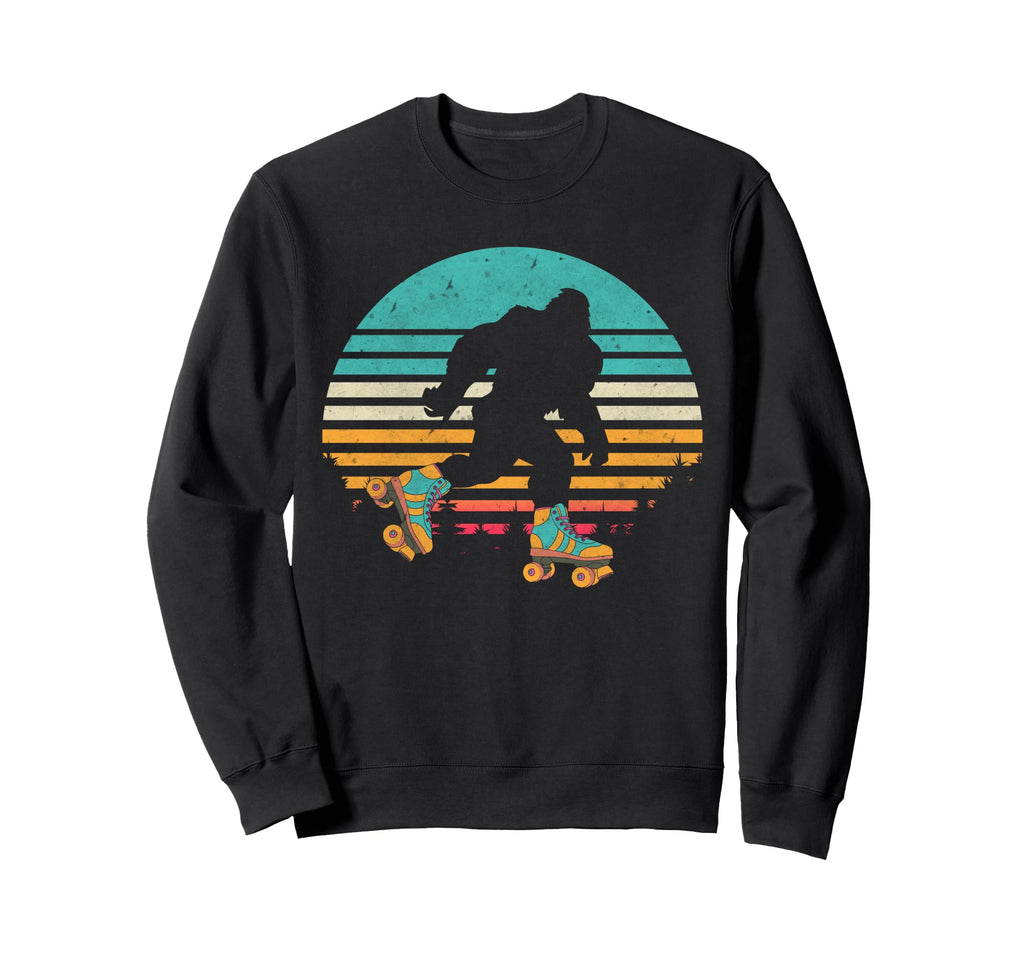 Bigfoot Roller Skating Sunset 80S 90S Sweatshirt - Trendy Graphic Unisex - T-Shirt, Sweatshirt, Hoodie