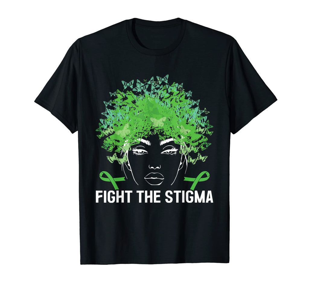 Butterfly Fight Stigma May Green Mental T-Shirt - Unique Graphic Unisex - T-Shirt, Sweatshirt, Hoodie
