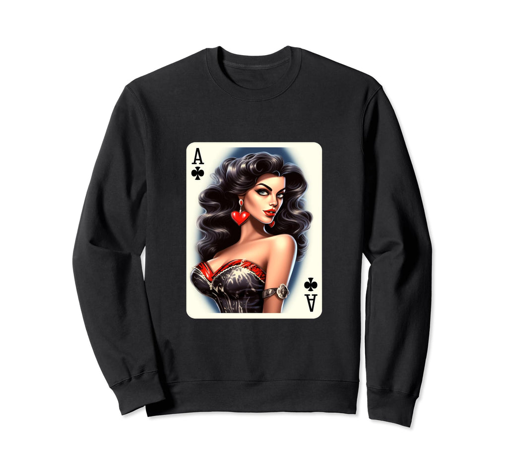 Pinup Playing Card Deck Sweatshirt - Aesthetic Graphic Unisex - T-Shirt, Sweatshirt, Hoodie