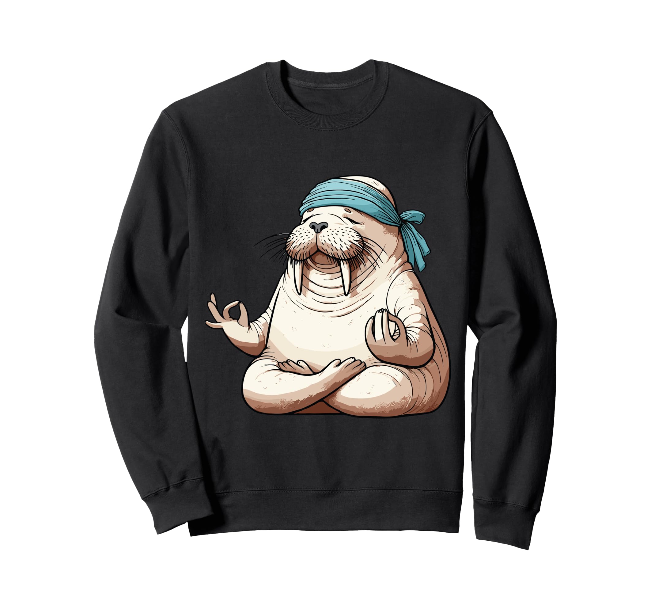 Meditation Walrus Yoga Pose Sweatshirt - Unique Graphic for Adults - T-Shirt, Sweatshirt, Hoodie