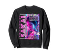 Sakai City 80S Synthwave Geisha Sweatshirt - Aesthetic Graphic for Adults - T-Shirt, Sweatshirt, Hoodie
