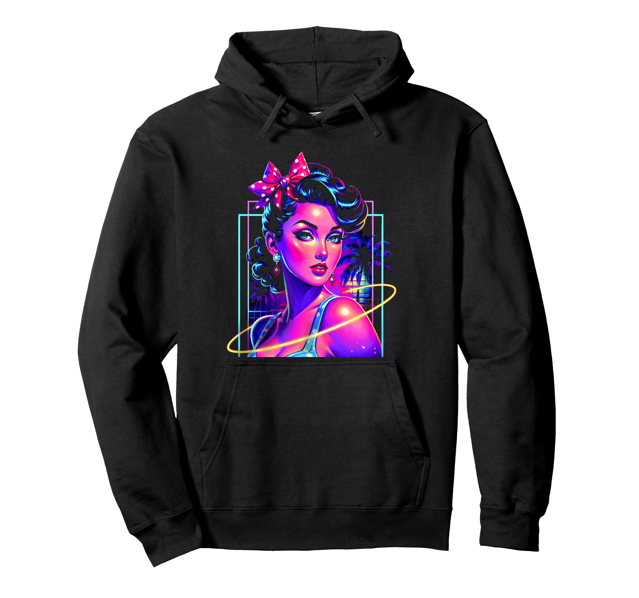 Hot Pinup Pop Art 50S Punk Vaporwave Hoodie - Fun Novelty Design Men Women - T-Shirt, Sweatshirt, Hoodie
