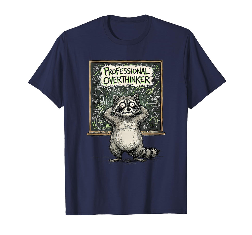 Professional Overthinker Funny Raccoon T-Shirt - Graphic Print Men Women - T-Shirt, Sweatshirt, Hoodie