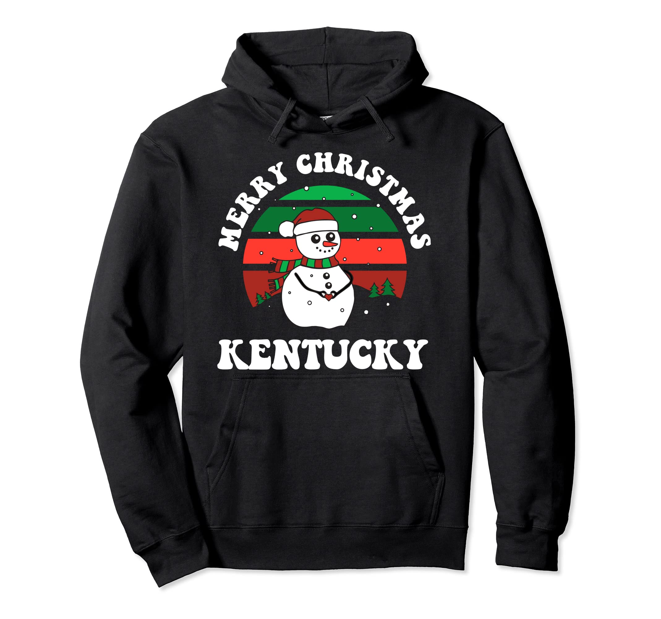 Merry Kentucky Festive Sunset Snowman Hoodie - Trendy Graphic Men Women - T-Shirt, Sweatshirt, Hoodie