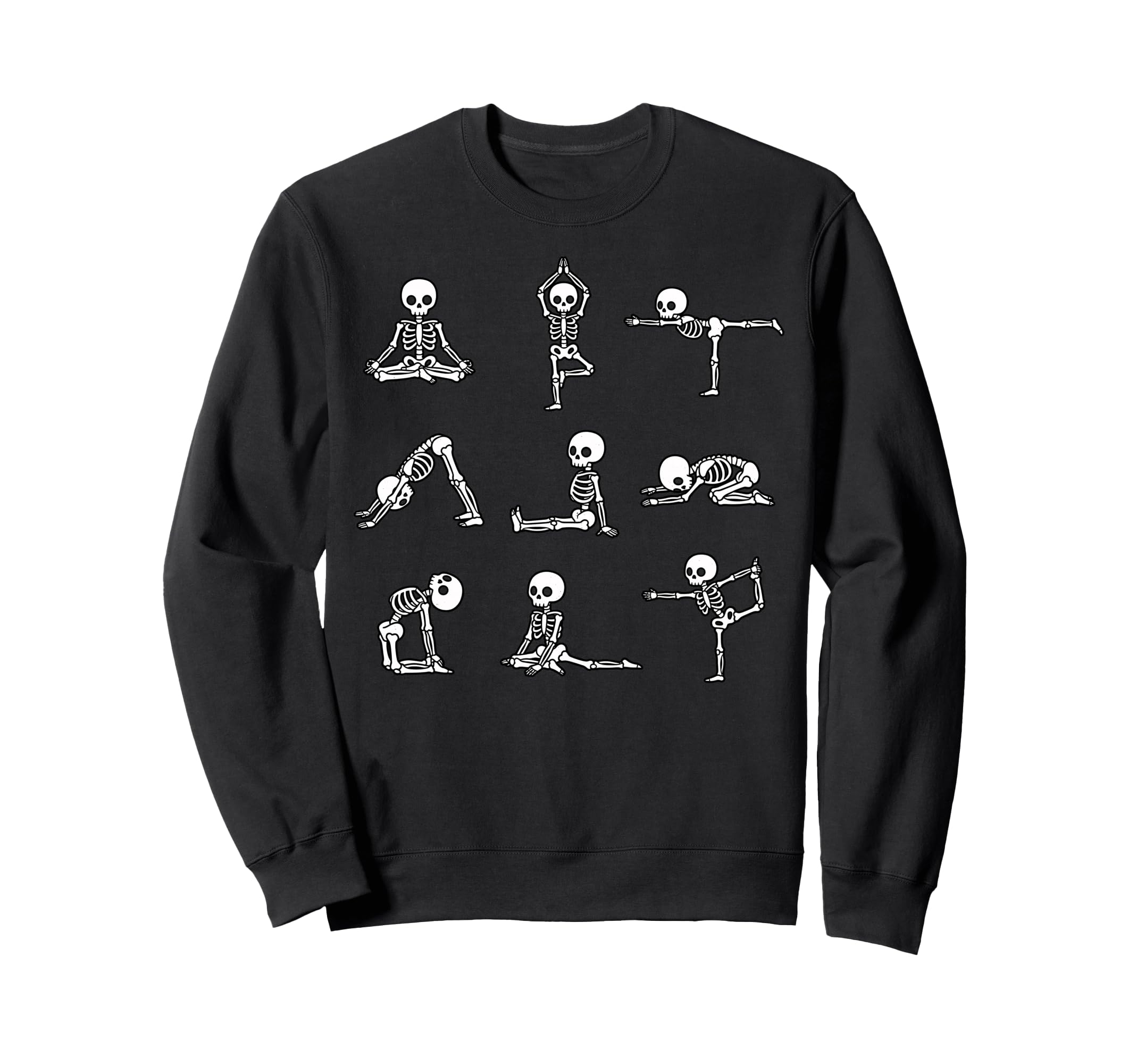 Funny Skeletons Yoga Meditation Sweatshirt - Minimalist Print for Adults - T-Shirt, Sweatshirt, Hoodie
