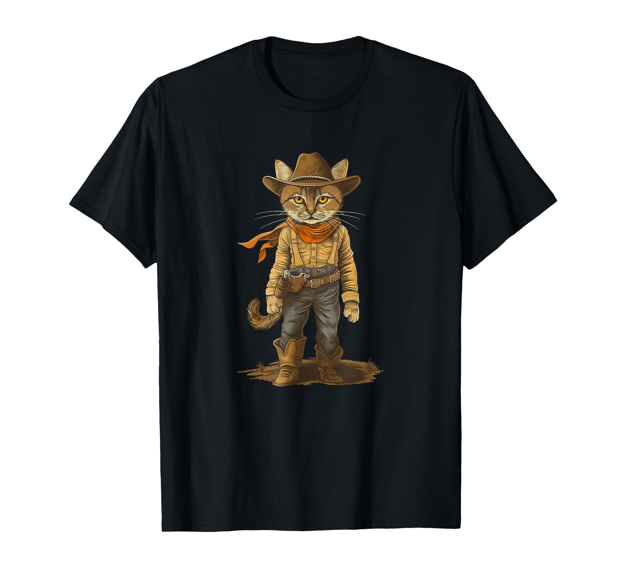 Cowboy Cat Country Western T-Shirt - Graphic Print Unisex - T-Shirt, Sweatshirt, Hoodie