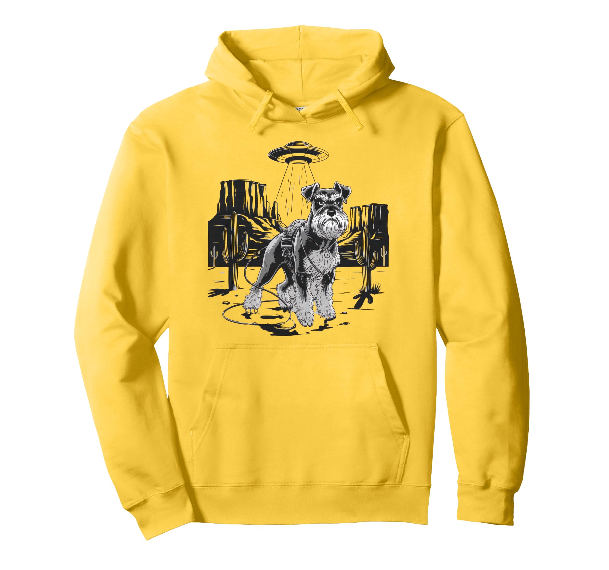 Schnauzer Schnauzer Ufo Western Hoodie - Minimalist Print for Adults - T-Shirt, Sweatshirt, Hoodie