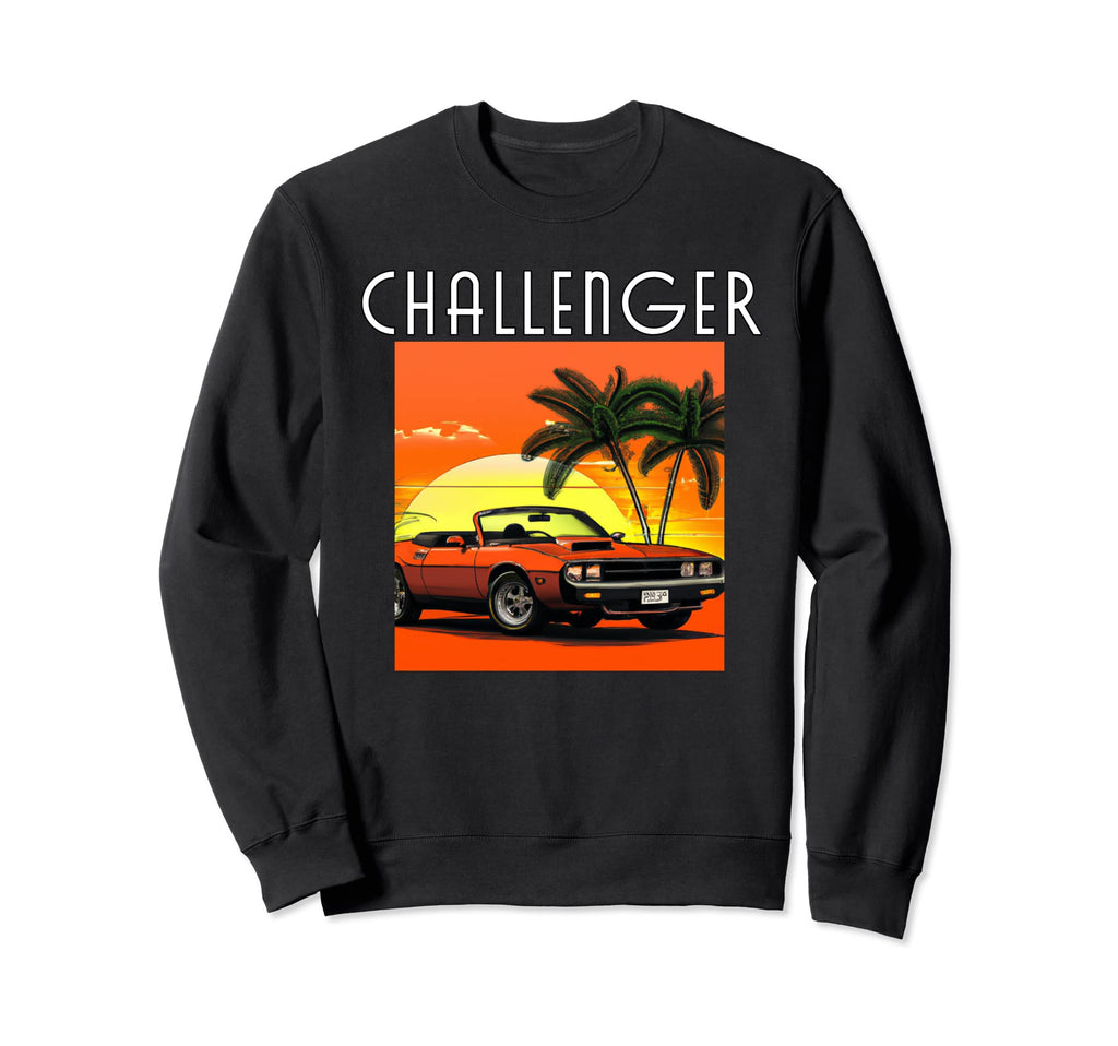 Challenger Tropical Sunset Cabrio Sweatshirt - Aesthetic Graphic for Adults - T-Shirt, Sweatshirt, Hoodie