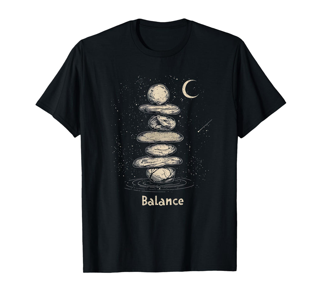 Zen Balancing Stones Art Mindfulness T-Shirt - Novelty Apparel Men Women - T-Shirt, Sweatshirt, Hoodie