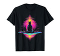 Synthwave Cat Samurai Mediation T-Shirt - Casual Everyday Wear Men Women - T-Shirt, Sweatshirt, Hoodie