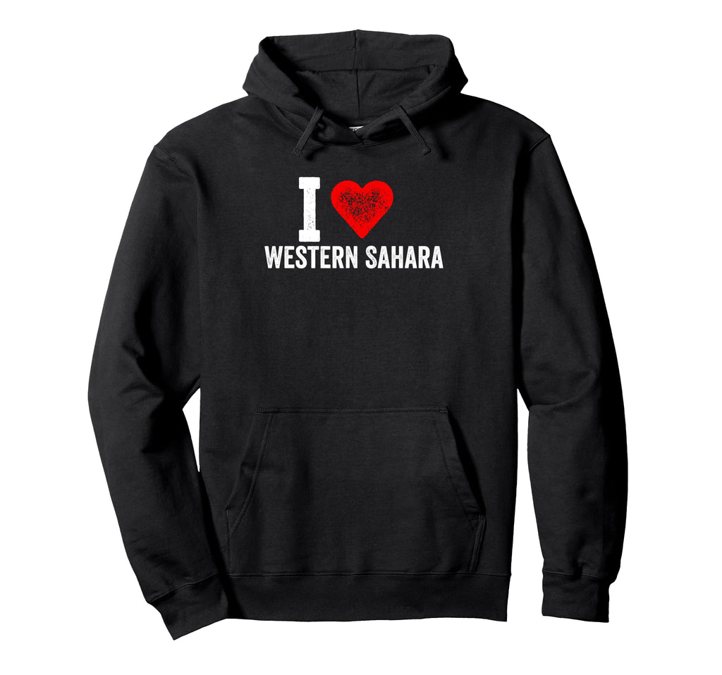 Funny I Love Western Sahara Red Heart Hoodie - Minimalist Print Unisex - T-Shirt, Sweatshirt, Hoodie