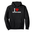 Funny I Love Western Sahara Red Heart Hoodie - Minimalist Print Unisex - T-Shirt, Sweatshirt, Hoodie